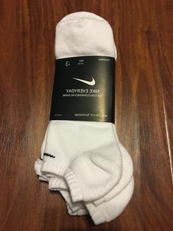 No Show Men Sz 12-15 Cotton Cushioned Dri-fit White 3-pairs