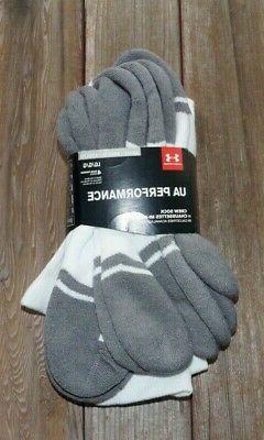 Crew Performance 4 Pair White Men Shoe 9-12.5 Women 11-13 Ne