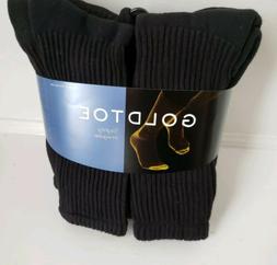 Gold Toe® Men's Black Cushion Cotton Crew Socks, 6 Pair, so