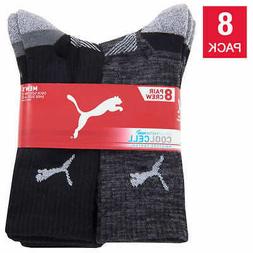 8-pair Mens Crew Sock Black White Select Color